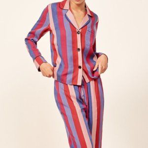 [ NWT ] Reformation Pajama Set Disco Set Shirt Buttoned Down and Pajama Pant